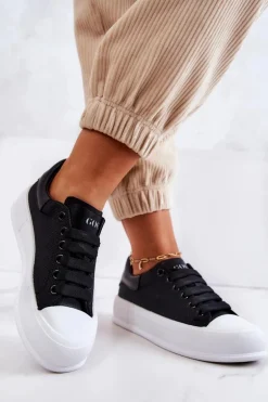 Damskie Trampki Na Platformie GOE JJ2N4073 Czarne