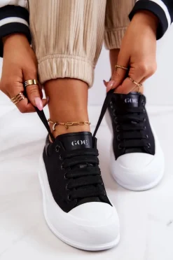 Damskie Trampki Na Platformie GOE JJ2N4073 Czarne