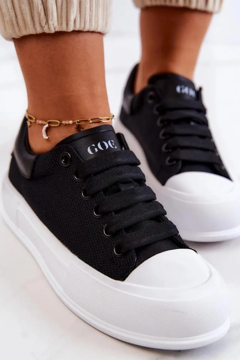 Damskie Trampki Na Platformie GOE JJ2N4073 Czarne