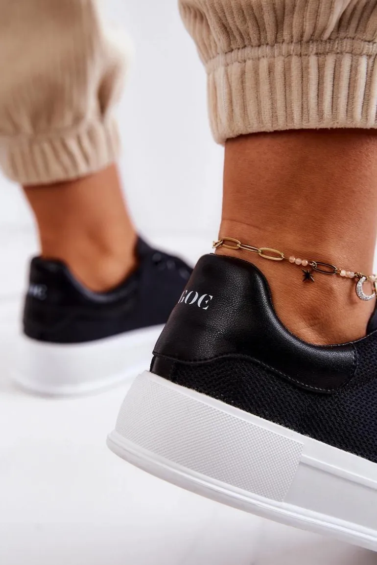 Damskie Trampki Na Platformie GOE JJ2N4073 Czarne