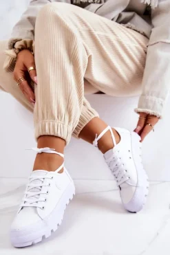 Damskie Trampki Na Platformie BIG STAR JJ274488 Białe