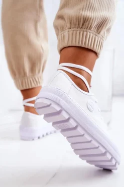 Damskie Trampki Na Platformie BIG STAR JJ274488 Białe