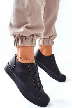 Damskie Trampki Na Platformie BIG STAR II274098 Czarne