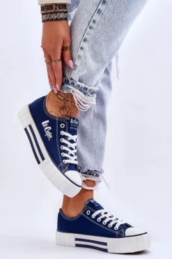 Damskie Trampki Na Platformie Lee Cooper LCW-23-31-1803L Granatowe