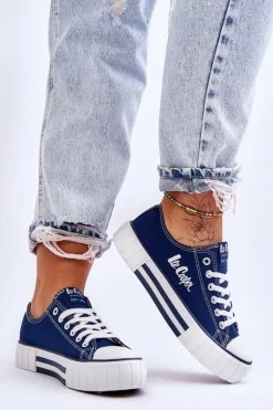 Damskie Trampki Na Platformie Lee Cooper LCW-23-31-1803L Granatowe