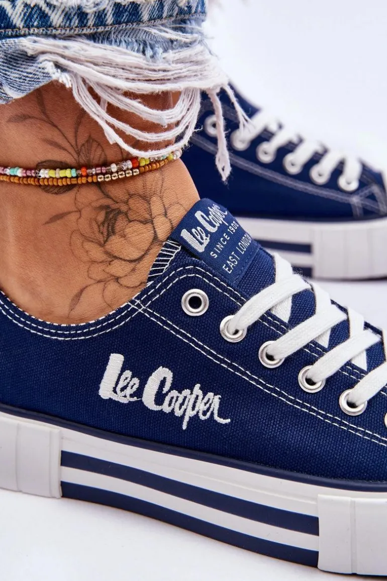 Damskie Trampki Na Platformie Lee Cooper LCW-23-31-1803L Granatowe