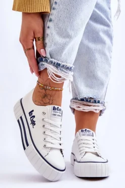 Damskie Trampki Na Platformie Lee Cooper LCW-23-31-1802L Białe