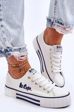 Damskie Trampki Na Platformie Lee Cooper LCW-23-31-1802L Białe