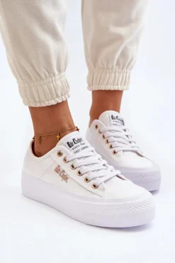 Damskie Trampki Na Platformie Lee Cooper LCW-24-31-2725 Białe