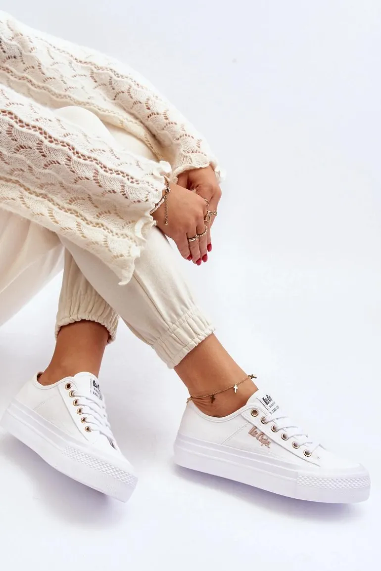 Damskie Trampki Na Platformie Lee Cooper LCW-24-31-2725 Białe