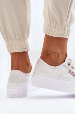 Damskie Trampki Na Platformie Lee Cooper LCW-24-31-2725 Białe