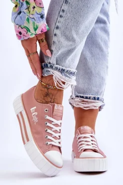 Damskie Trampki Na Platformie Lee Cooper LCW-23-31-1804L Różowe