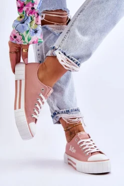 Damskie Trampki Na Platformie Lee Cooper LCW-23-31-1804L Różowe