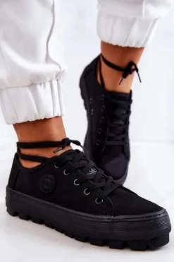 Damskie Trampki Na Platformie BIG STAR JJ274489 Czarne