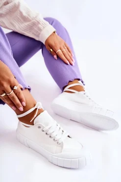 Damskie Trampki Na Platformie Białe Comes