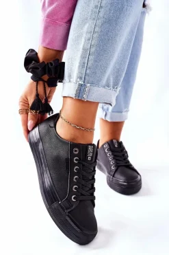 Damskie Trampki Na Platformie BIG STAR II274345 Czarne