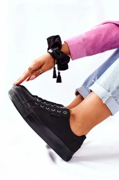 Damskie Trampki Na Platformie BIG STAR II274345 Czarne