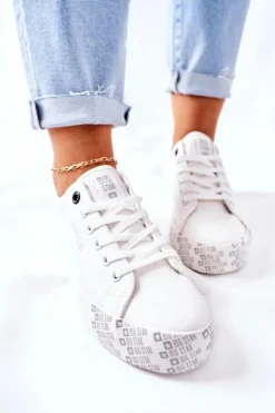 Damskie Trampki Na Platformie BIG STAR II274181 Białe