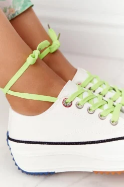 Damskie Trampki Na Platformie Białe Electric Love