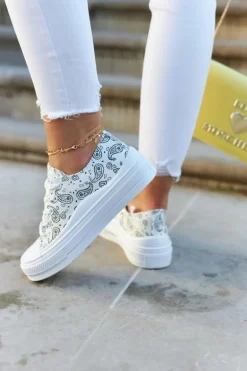 Damskie Trampki Na Platformie Białe Humphrey