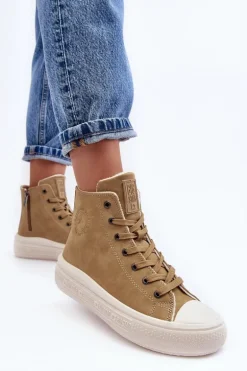 Damskie Trampki Na Suwak Ocieplane Camel Big Star MM274026