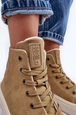 Damskie Trampki Na Suwak Ocieplane Camel Big Star MM274026