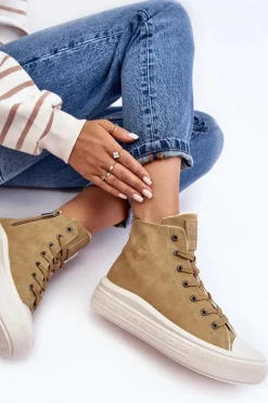 Damskie Trampki Na Suwak Ocieplane Camel Big Star MM274026