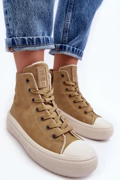 Damskie Trampki Na Suwak Ocieplane Camel Big Star MM274026