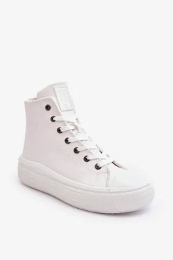 Damskie Trampki Na Suwak Ocieplane Białe Big Star MM274021