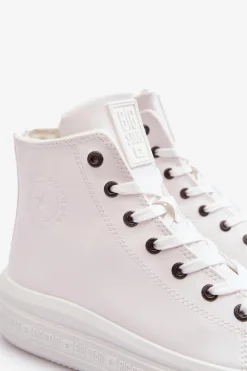 Damskie Trampki Na Suwak Ocieplane Białe Big Star MM274021