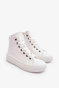 Damskie Trampki Na Suwak Ocieplane Białe Big Star MM274021