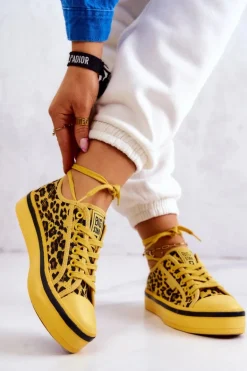 Damskie Trampki Pantera BIG STAR JJ274616 Żółte