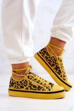 Damskie Trampki Pantera BIG STAR JJ274616 Żółte