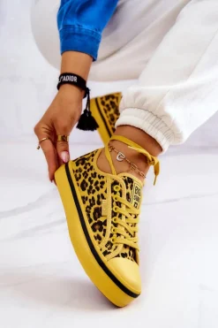 Damskie Trampki Pantera BIG STAR JJ274616 Żółte