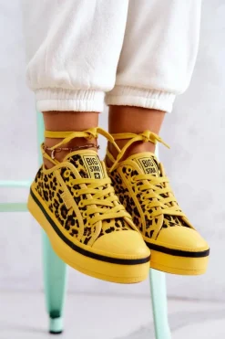 Damskie Trampki Pantera BIG STAR JJ274616 Żółte