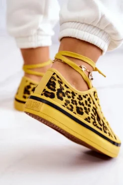 Damskie Trampki Pantera BIG STAR JJ274616 Żółte