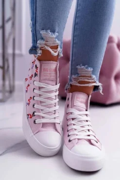 Damskie Trampki Wysokie Flamingi Big Star Różowe DD274661