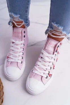 Damskie Trampki Wysokie Flamingi Big Star Różowe DD274661