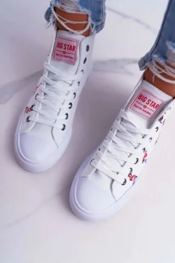 Damskie Trampki Wysokie Flamingi Big Star Białe DD274660