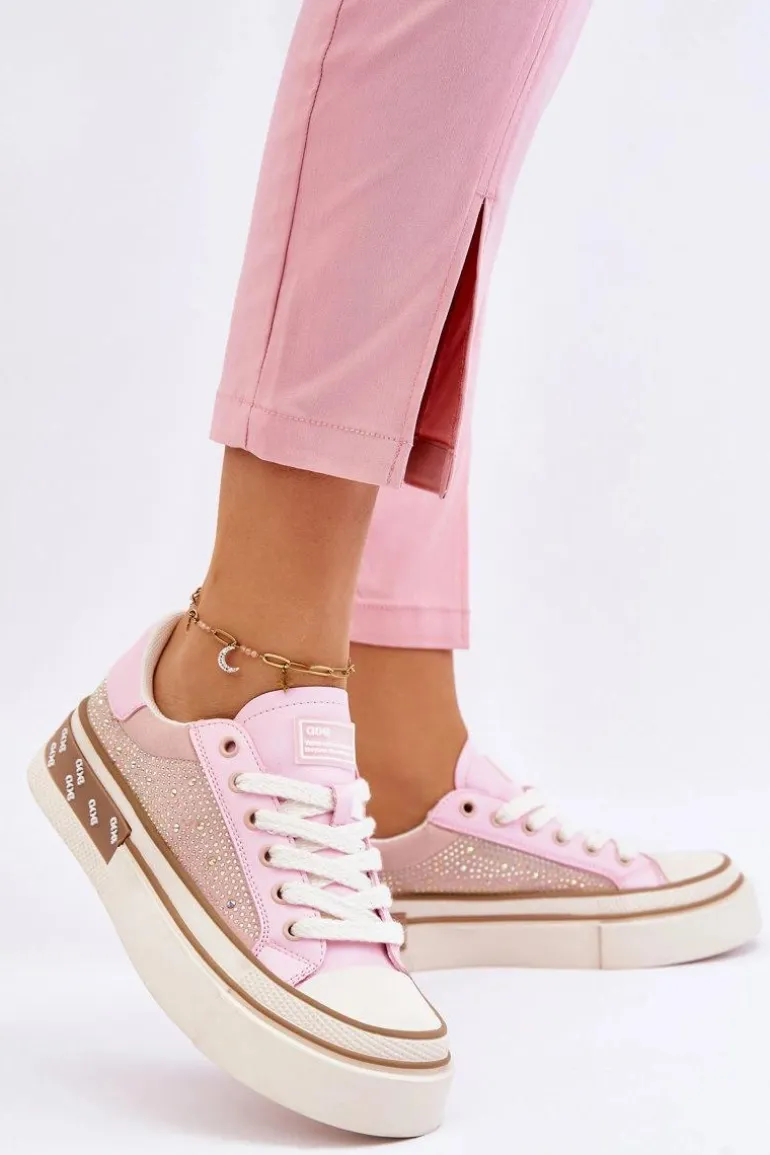 Damskie Trampki Z Dżetami GOE LL2N4057 Różowe