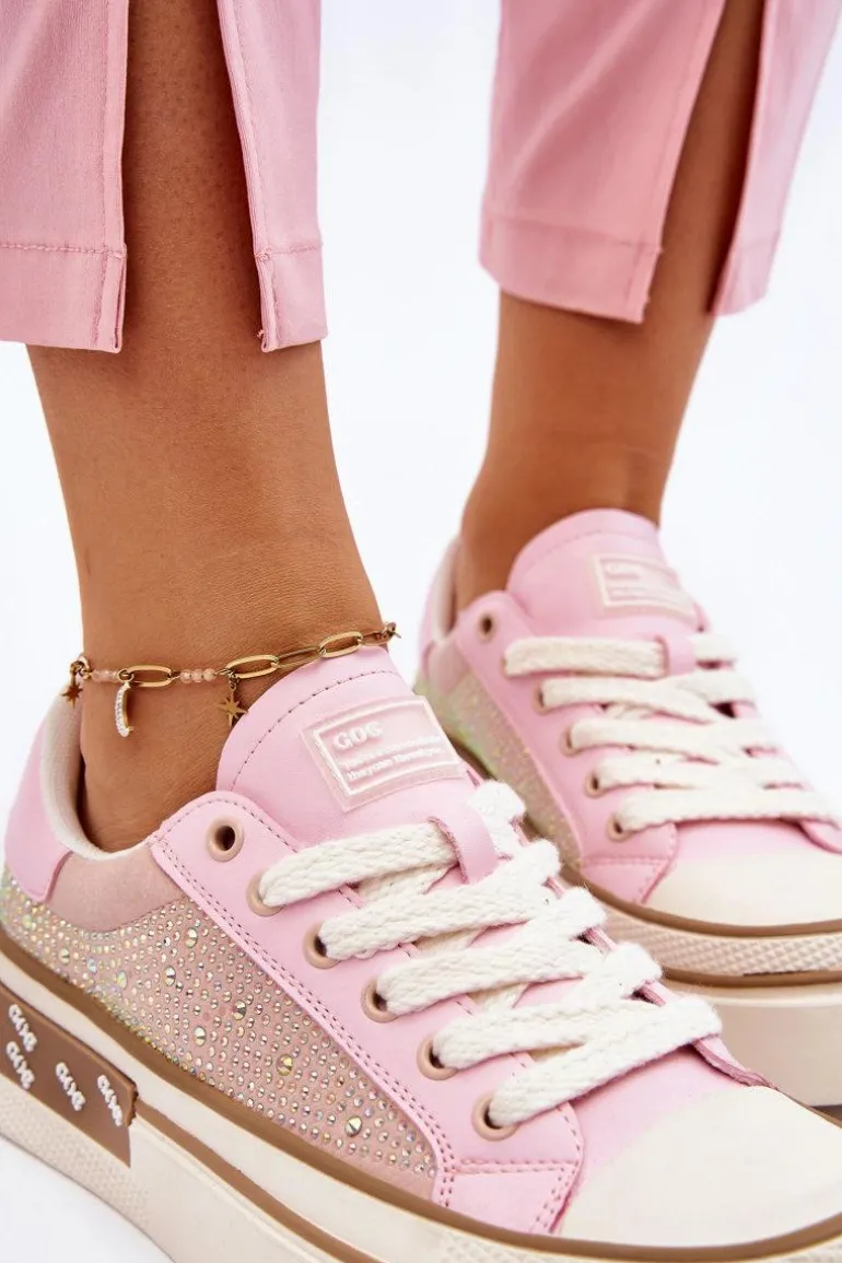 Damskie Trampki Z Dżetami GOE LL2N4057 Różowe