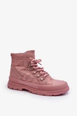 Damskie Trampki Z Elastyczną Cholewką Różowe Kalyne