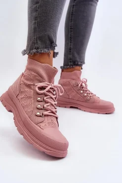 Damskie Trampki Z Elastyczną Cholewką Różowe Kalyne