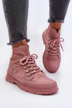 Damskie Trampki Z Elastyczną Cholewką Różowe Kalyne
