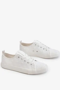 Damskie Trampki Z Haftem Big Star LL274223 Białe