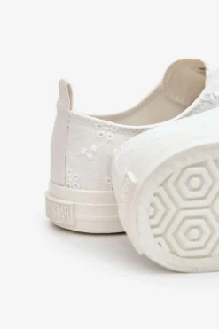 Damskie Trampki Z Haftem Big Star LL274223 Białe