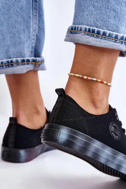 Damskie Trampki Z Kolorową Platformą Big Star LL274239 Czarne