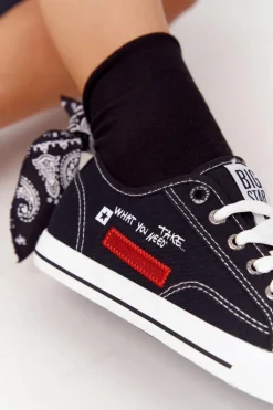 Damskie Trampki Z Napisem BIG STAR FF274082 Czarne