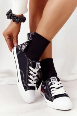 Damskie Trampki Z Napisem BIG STAR FF274082 Czarne