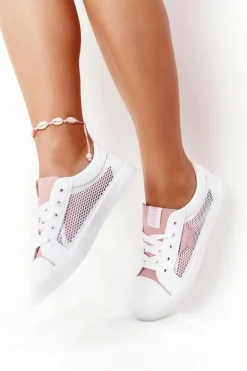 Damskie Trampki Z Siateczką Big Star DD274688 Biało-Różowe